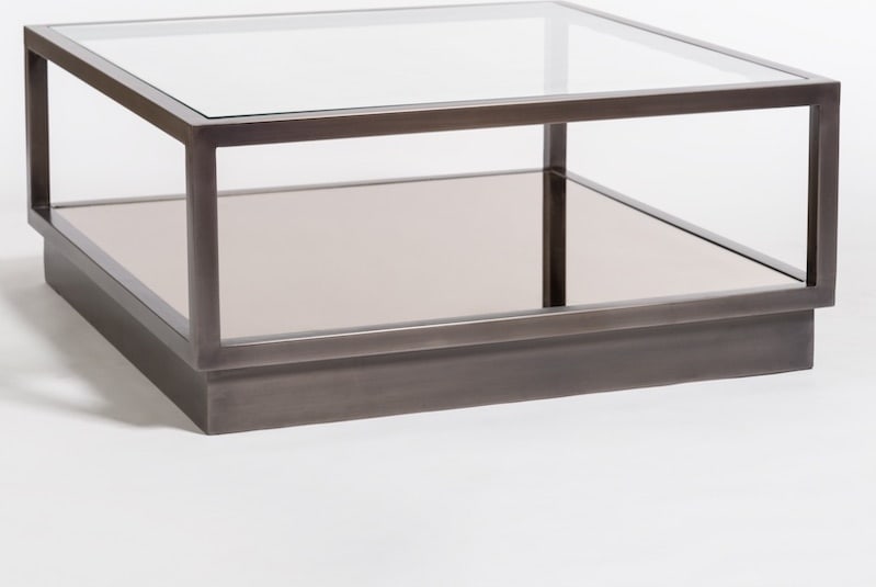 Elegant Warren Square Coffee Table with Stained Glass Top (1 of 2)