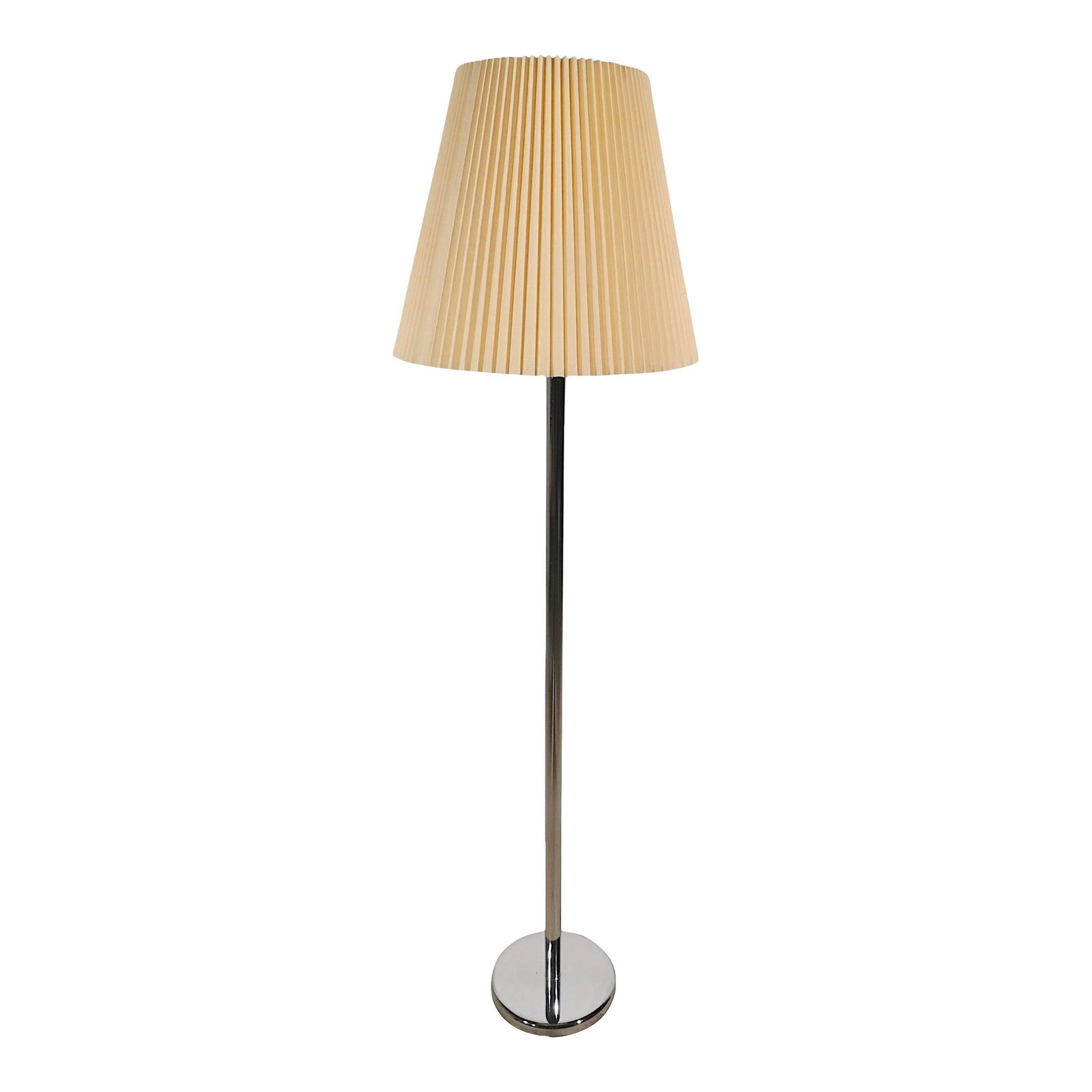 1970's Postmodern Chrome Floor Lamp 5 Socket Attributed to Sonneman: 1970's Postmodern Chrome Floor Lamp 5 Socket Attributed to Sonneman This striking 1970's chrome floor lamp showcases a chic postmodern design, featuring an unusual top with five porcelain sockets. Eac