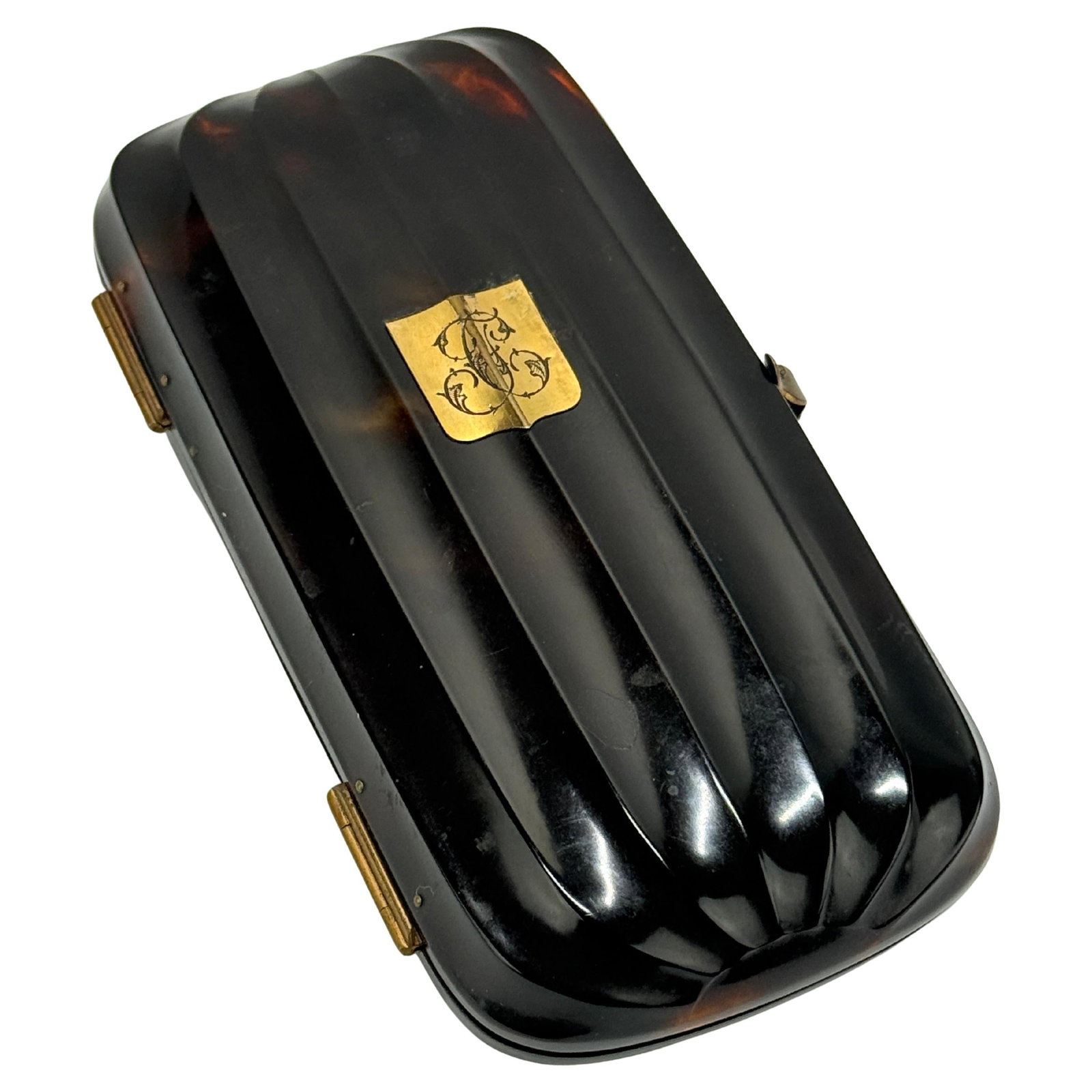 Regency Era Tortoiseshell Cigar Case with Gilt Monogram Circa 1820 (1 of 8)