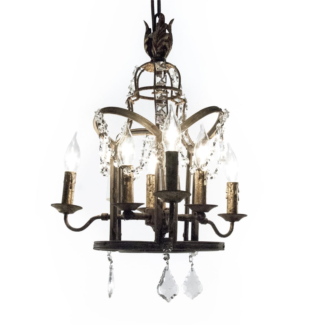Zentique Corette Brass Bowl Chandelier Classic Lighting 18.25H (1 of 2)