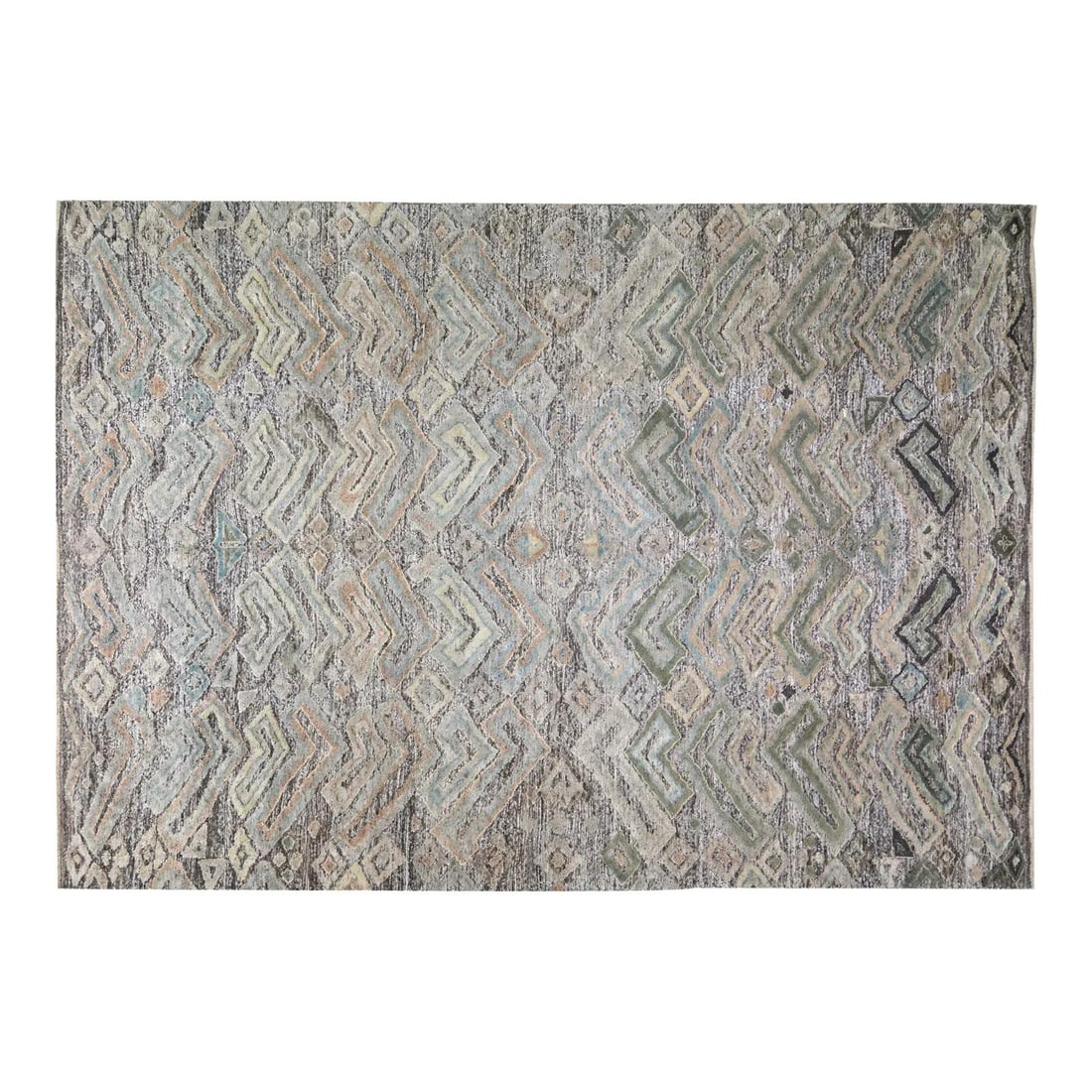 Hand Knotted Wool Greige Area Rug 8'4 x 10' Moroccan Sheba Design: Hand Knotted Wool Greige Area Rug 8'4 x 10' Moroccan Sheba Design This Moroccan Sheba rug is hand-knotted from wool using traditional rug-making techniques. It combines classic craftsmanship with a mo