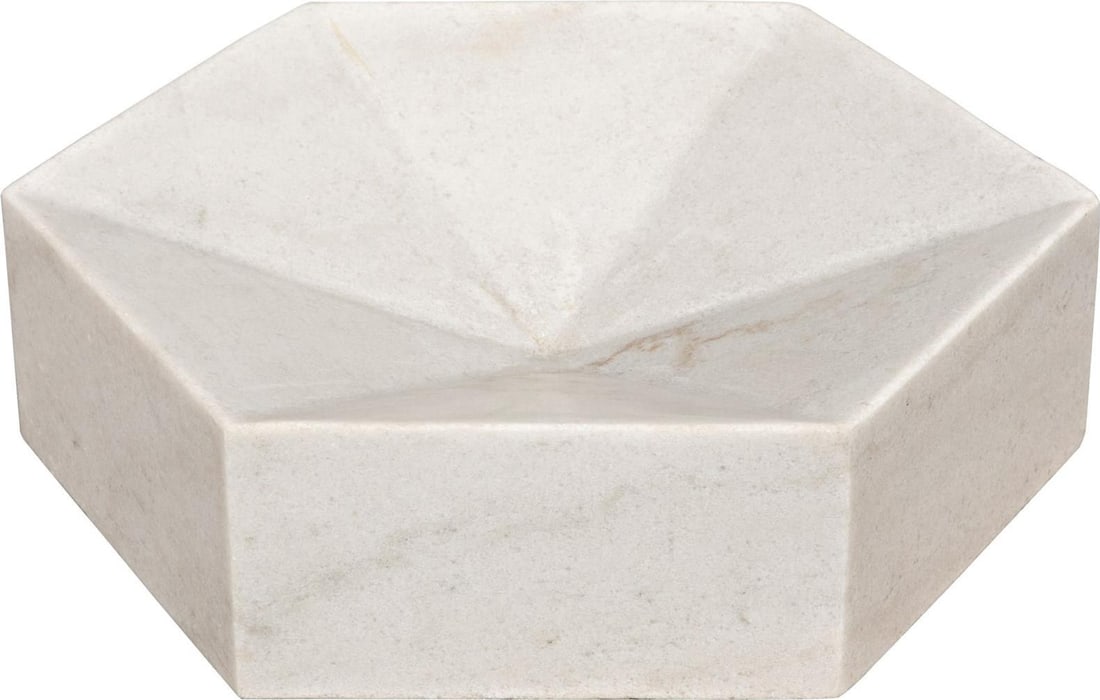 Noir Conda Collection White Bianco Crown Marble Tray (1 of 1)