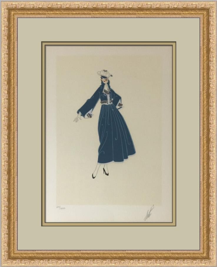 Erte Bon Soir Signed Numbered Lithograph Limited Edition 1975 Art Deco: Erte Bon Soir Signed Numbered Lithograph Limited Edition 1975 Art Deco Discover the elegance of Erte's 'Bon Soir', a stunning signed and numbered lithograph from 1975. This Art Deco piece showcases a 