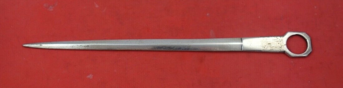 London Made 1807 Georgian Sterling Silver Skewer 10 1/8 Inch: London Made 1807 Georgian Sterling Silver Skewer 10 1/8 Inch This English Georgian skewer is crafted from sterling silver and dates back to 1807. It features classic Georgian styling and originates fr