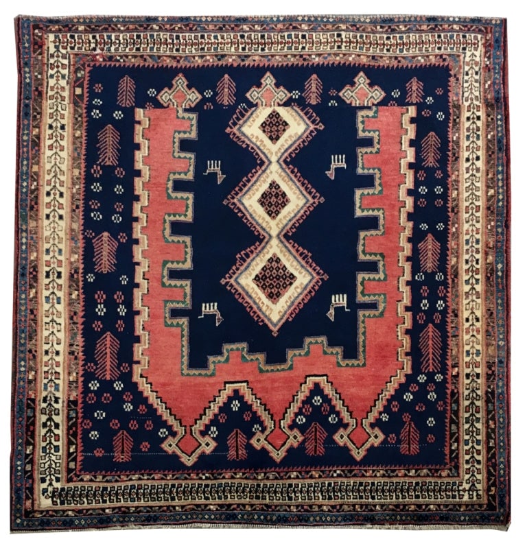 Exquisite 5' x 5' Unusual Persian Sirjan Handmade Rug: Exquisite 5' x 5' Unusual Persian Sirjan Handmade Rug Free continental US Shipping Transform your space with this exquisite 5.0 x 5.1 Unusual Persian Sirjan Square Rug. Handcrafted by skilled Persian 
