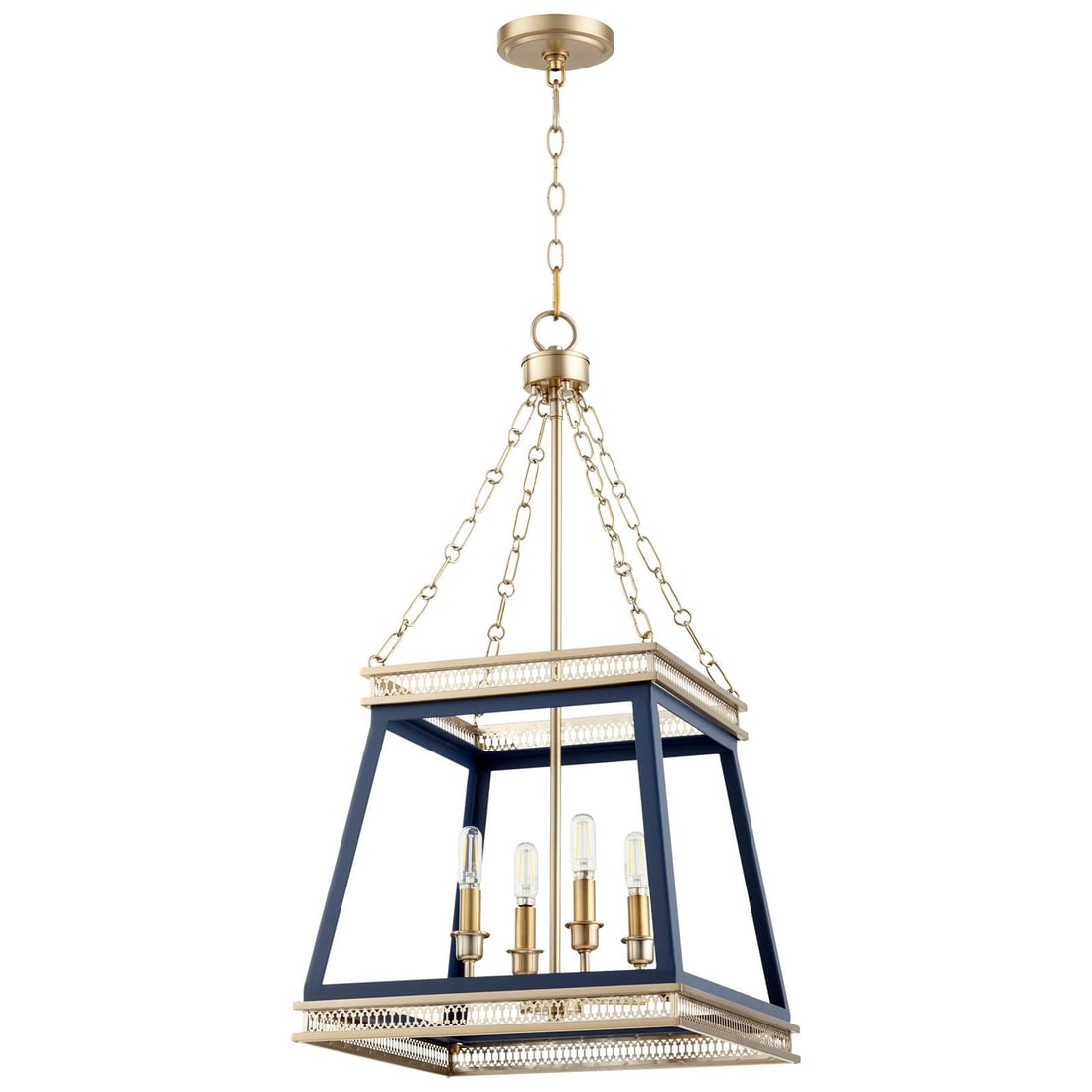 Cyan Gerard Brass and Blue Pendant Light UL-Listed: Cyan Gerard Brass and Blue Pendant Light UL-Listed Illuminate your space with this Vintage Style Brass and Blue Pendant Light, designed in a charming French Country style. This light fixture features 