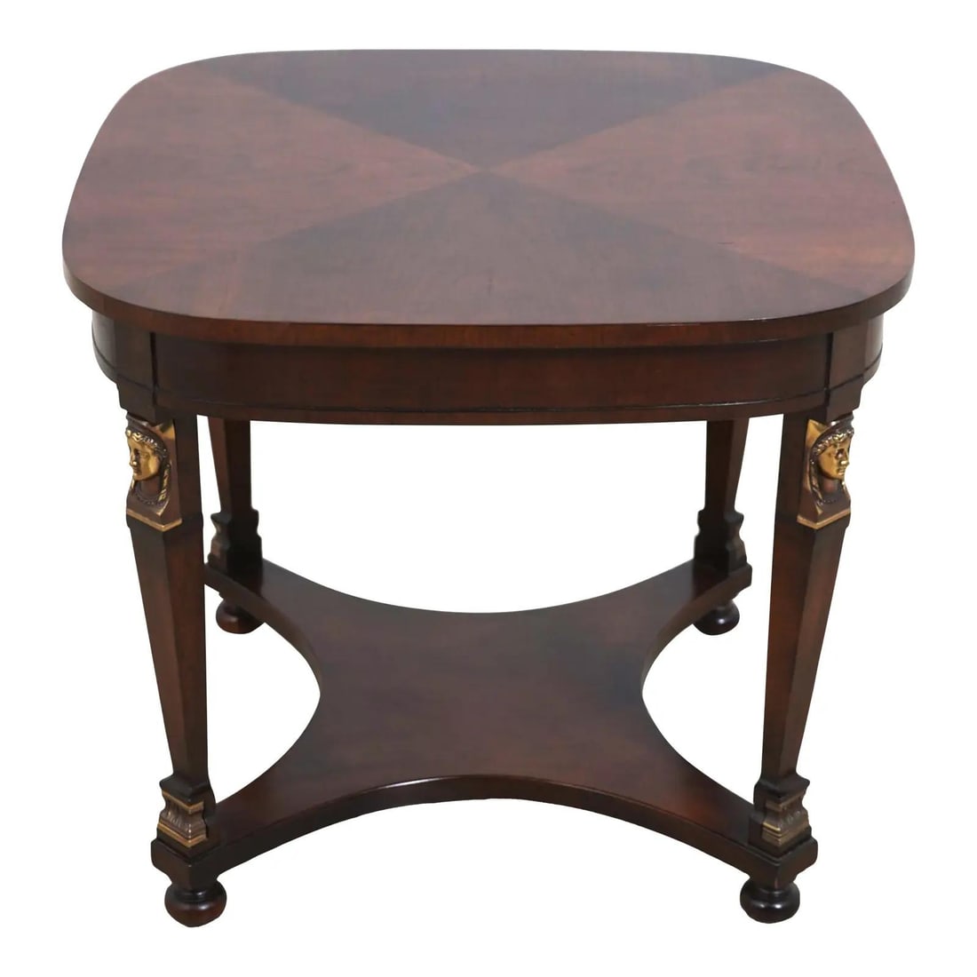 Elegant French Empire Style Cherry Lamp Table with Ormolu Mounts: Elegant French Empire Style Cherry Lamp Table with Ormolu Mounts This exquisite French Empire Style Ormolu Mounted Lamp Table showcases a timeless design with a rich cherry wood construction featuring