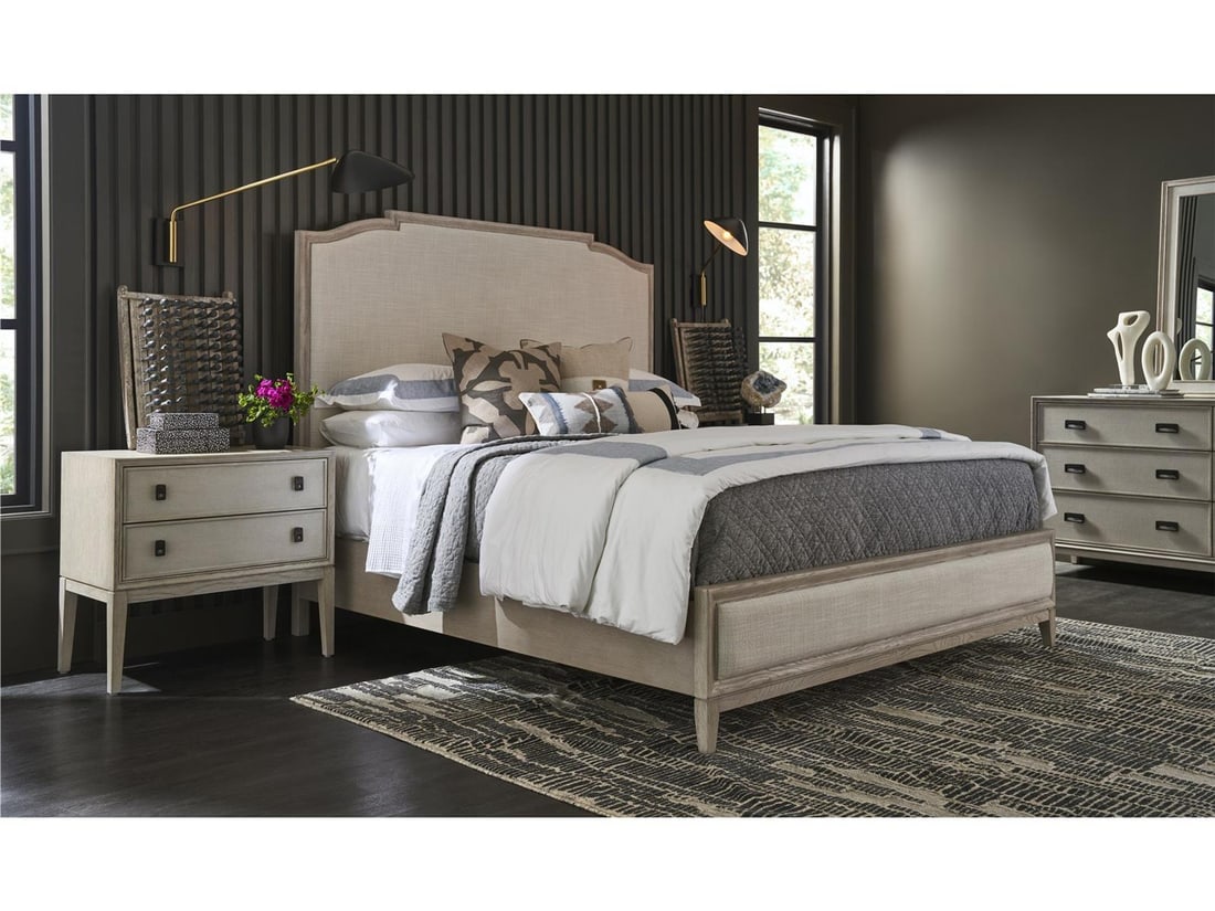 Universal Coalesce Rolling Fog Queen Panel Bed 66H 64W 87D: Universal Coalesce Rolling Fog Queen Panel Bed 66H 64W 87D Elevate your bedroom with the Rolling Fog Queen Bed from the Coalesce collection by Universal. This stylish panel bed features a stunning Asb