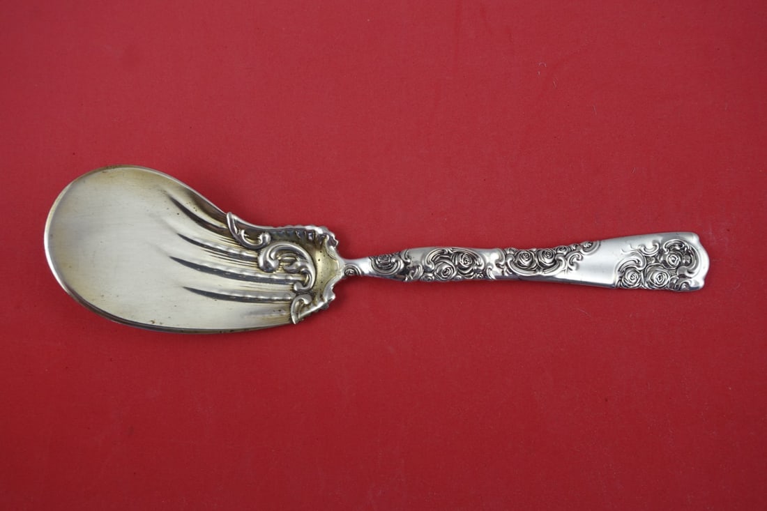 Whiting Sterling Silver Rose and Scroll Fried Oyster Server 9.25" (1 of 2)