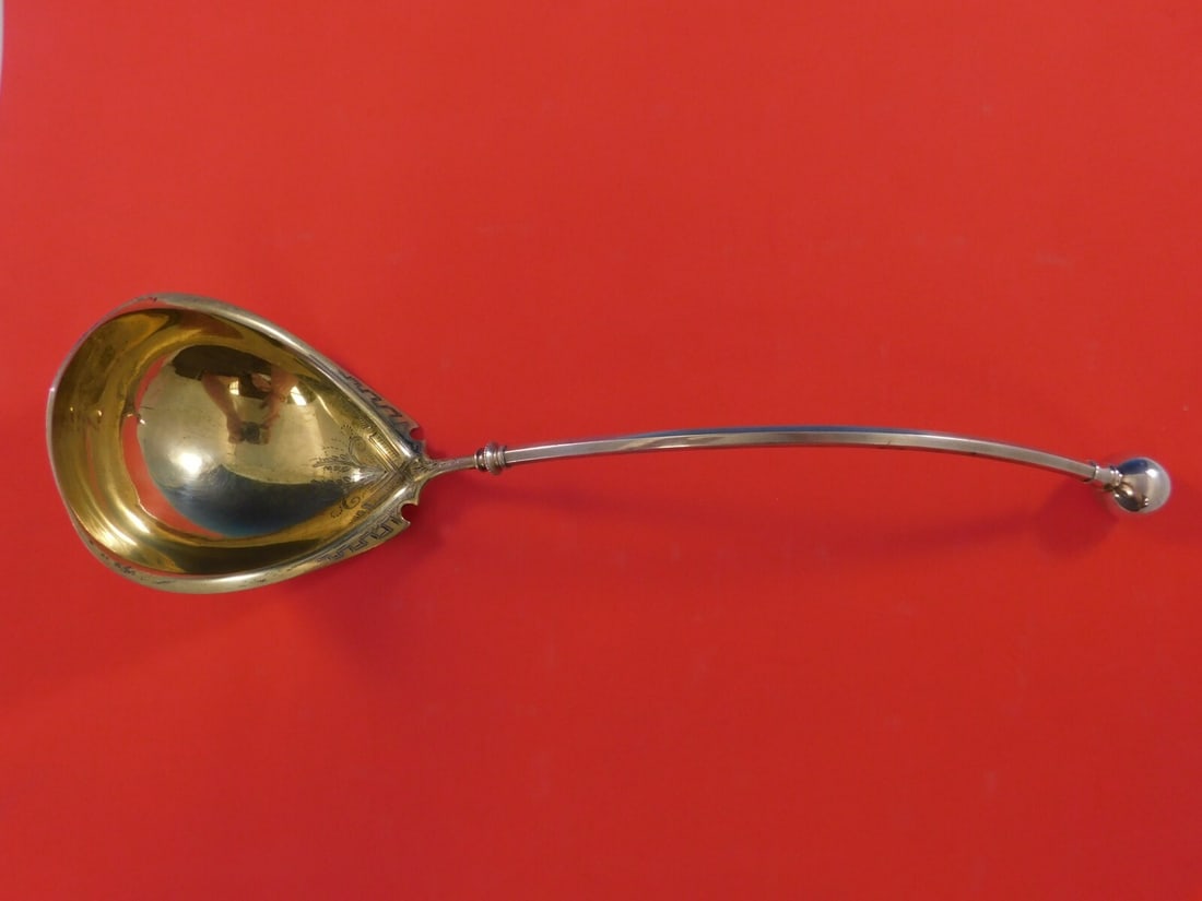 George Sharp Ball End Sterling Silver Soup Ladle 14 1/4 Inch: George Sharp Ball End Sterling Silver Soup Ladle 14 1/4 Inch This exquisite soup ladle features the elegant Ball End pattern by renowned silversmith George Sharp. Crafted from high-quality sterling si