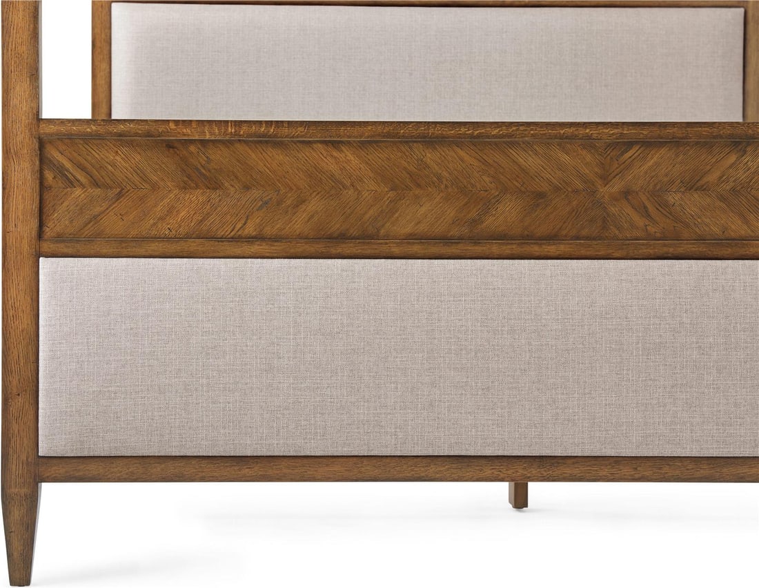 Theodore Alexander Nova King Canopy Bed Solid Wood Dusk Finish: Theodore Alexander Nova King Canopy Bed Solid Wood Dusk Finish Experience the elegance of the Luxurious Nova Canopy Bed, designed by Theodore Alexander. This stunning king-sized bed features a sophist