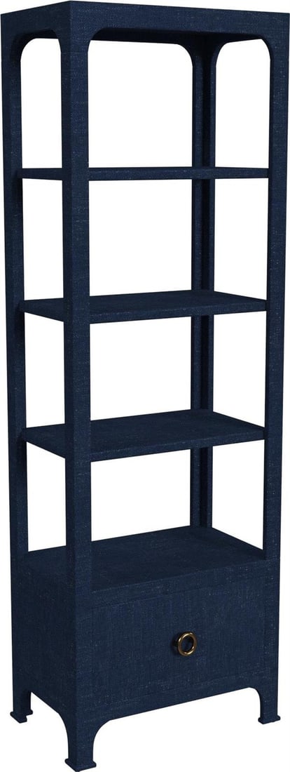 Butler Navy Blue Etagere Bookcase Stylish Home Office Furniture: Butler Navy Blue Etagere Bookcase Stylish Home Office Furniture Enhance your home office with this stylish navy Chatham etagere, expertly crafted by Butler Specialty Company. This elegant bookcase fea