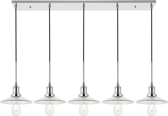 Waltz Collection 5-Light Pendant Light Chrome Mid-Century Modern: Waltz Collection 5-Light Pendant Light Chrome Mid-Century Modern Illuminate your space with the elegant charm of the Waltz Collection 5-Light Chrome Pendant. This stunning mid-century modern pendant l
