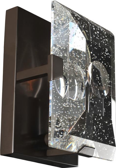 Kalco Giada Wall Sconce Dark Bronze Crystal Stainless Steel: Kalco Giada Wall Sconce Dark Bronze Crystal Stainless Steel Enhance your home with the Giada Wall Sconce, designed to create a luxurious ambiance. This medium-sized wall sconce features a stunning dar