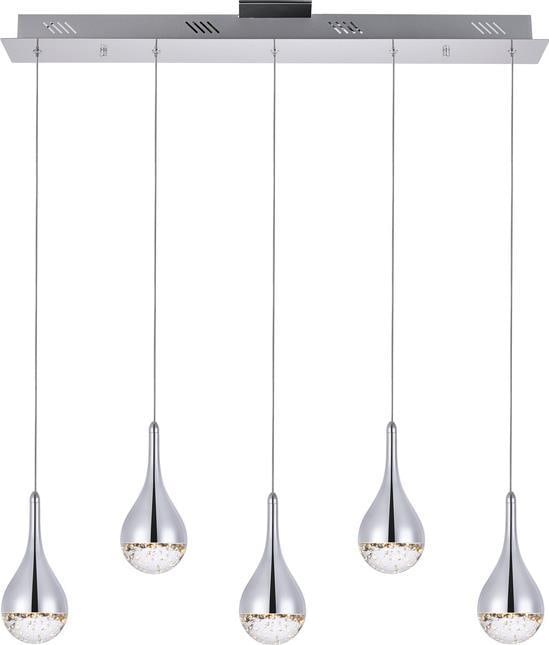 Elegant Lighting Chrome Crystal Ceiling Fixture UL-Listed 5 Bulbs (1 of 1)