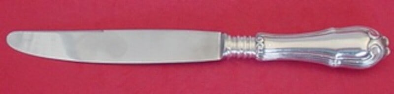 Buccellati Borgia Sterling Silver Dinner Knife 9 3/4 Modern Design: Buccellati Borgia Sterling Silver Dinner Knife 9 3/4 Modern Design Introducing the Borgia dinner knife by Buccellati, a stunning piece crafted from high-quality sterling silver. With a modern design a