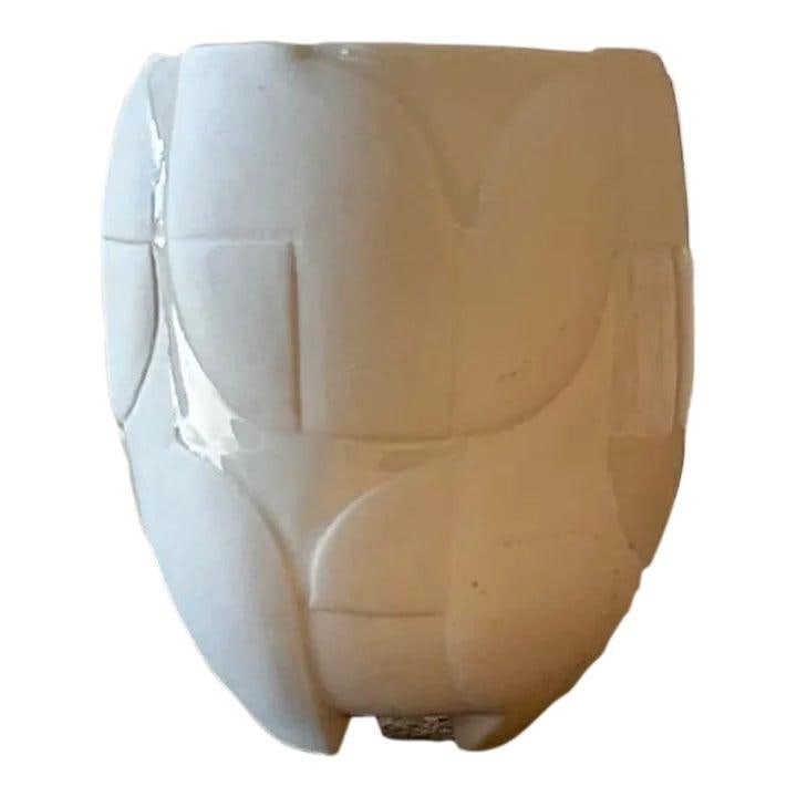 Studio Pottery Vase with Signed Geometric Bohemian Motif: Studio Pottery Vase with Signed Geometric Bohemian Motif This vintage studio pottery vase features intricate geometric patterns and a distinctive bohemian style. Its unique shape and signed design mak