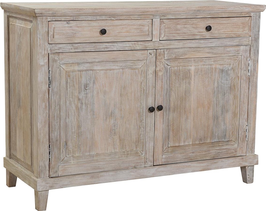 French Style Solid Mango Wood Sideboard with Light Wash Finish: French Style Solid Mango Wood Sideboard with Light Wash Finish This beautifully crafted sideboard is made from solid mango wood and showcases an antique or vintage style, perfect for adding charm to y