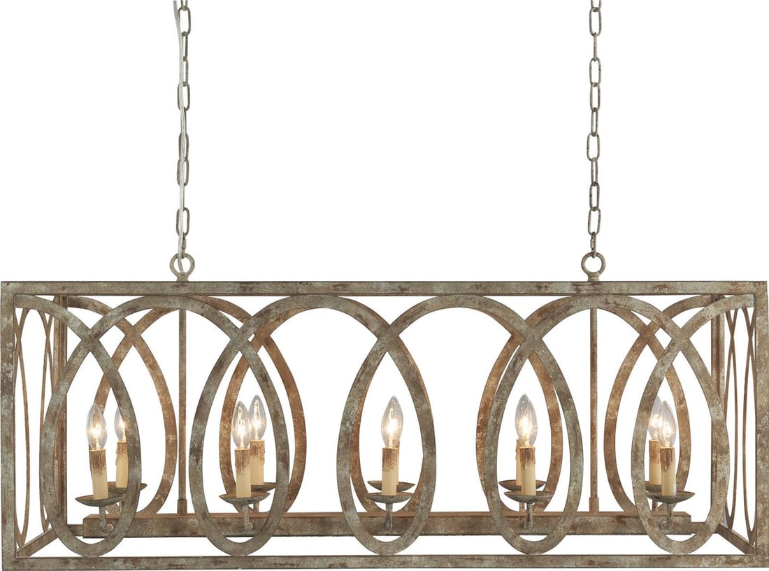 Terracotta Washed White Palma Chandelier Farmhouse Chic 45W (1 of 1)