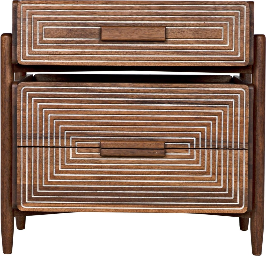 Elegant Noir Savino Dark Walnut Side Table 30H 31W 18D: Elegant Noir Savino Dark Walnut Side Table 30H 31W 18D This Traditional Walnut Side Table is a perfect addition to sophisticated homes, combining elegance with functionality. Crafted from durable meta