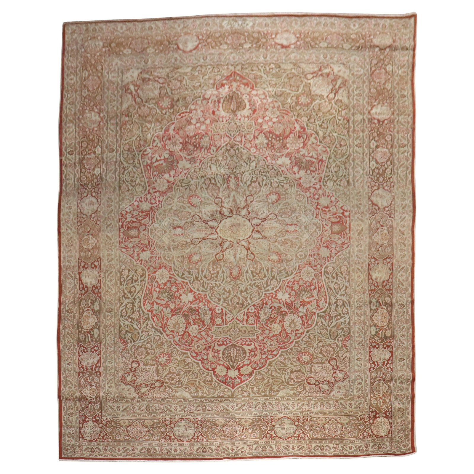 Oversized Antique Persian Tabriz Carpet Hand-Woven Wool 11'3 x 16'9: Oversized Antique Persian Tabriz Carpet Hand-Woven Wool 11'3 x 16'9 Discover the elegance of this oversize Antique Persian Tabriz Carpet, crafted in the early 20th century. This stunning rug features 