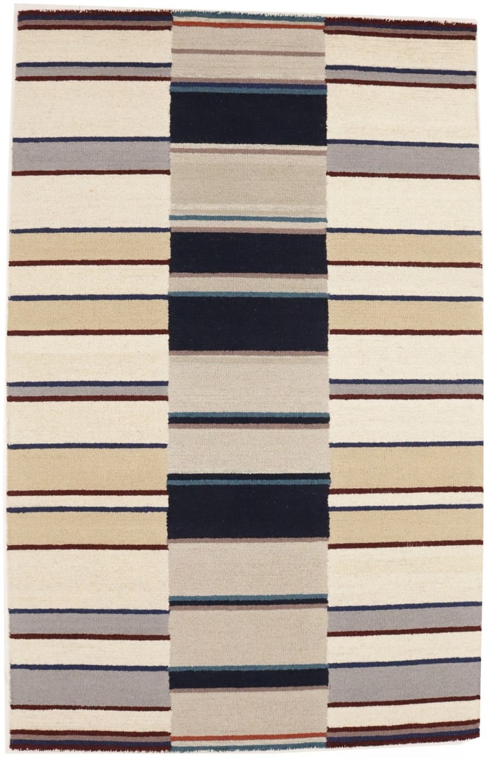 5x8 Wool Rug Modern Hand-Tufted Multicolor Stripe Pattern for Kids or Living Room: 5x8 Wool Rug Modern Hand-Tufted Multicolor Stripe Pattern for Kids or Living Room This contemporary hand-tufted area rug features vibrant multicolored stripes, making it an ideal addition to kids' roo