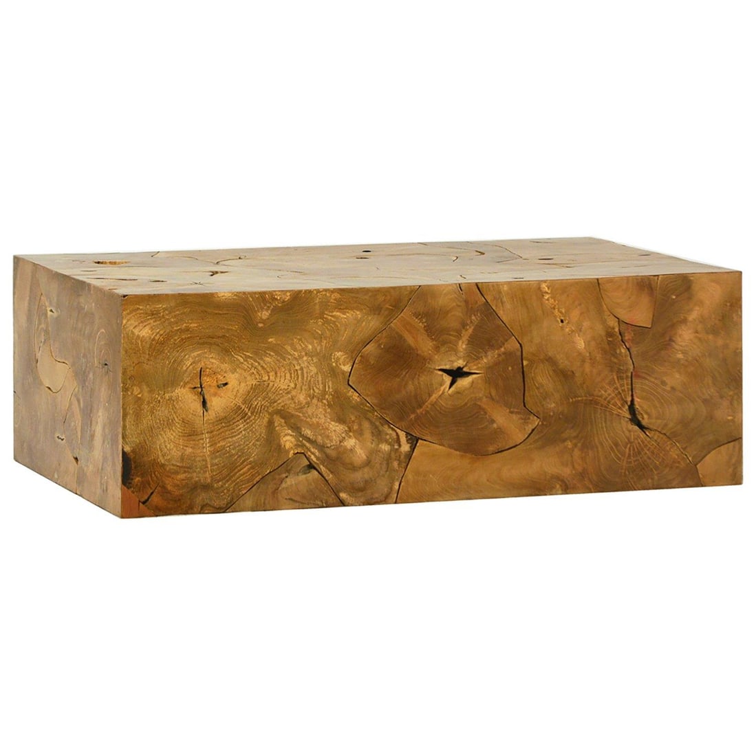 Natural Teak Solid Wood Rectangular Coffee Table Briar Collection: Natural Teak Solid Wood Rectangular Coffee Table Briar Collection This Solid Teak Root Rectangular Coffee Table features a stunning natural teak finish that highlights the unique grain and beauty of t