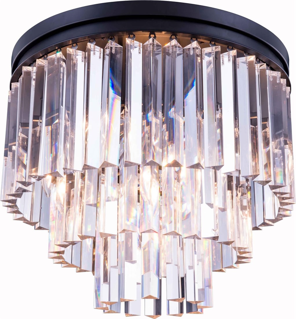 Elegant Lighting Sydney Mocha Brown Flush Mount with Royal-Cut Crystals: Elegant Lighting Sydney Mocha Brown Flush Mount with Royal-Cut Crystals Illuminate your space with this stunning Mocha Brown Flush Mount Light, designed in an antique or vintage style. It features a l