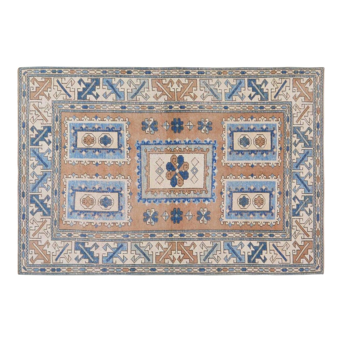 Hand-Knotted Wool Anatolian Area Rug 3'4" x 5'8" Vintage Turkish Carpet: Hand-Knotted Wool Anatolian Area Rug 3'4" x 5'8" Vintage Turkish Carpet This vintage Turkish Anatolian rug is hand-knotted from wool using traditional techniques, showcasing a blend of timeless crafts