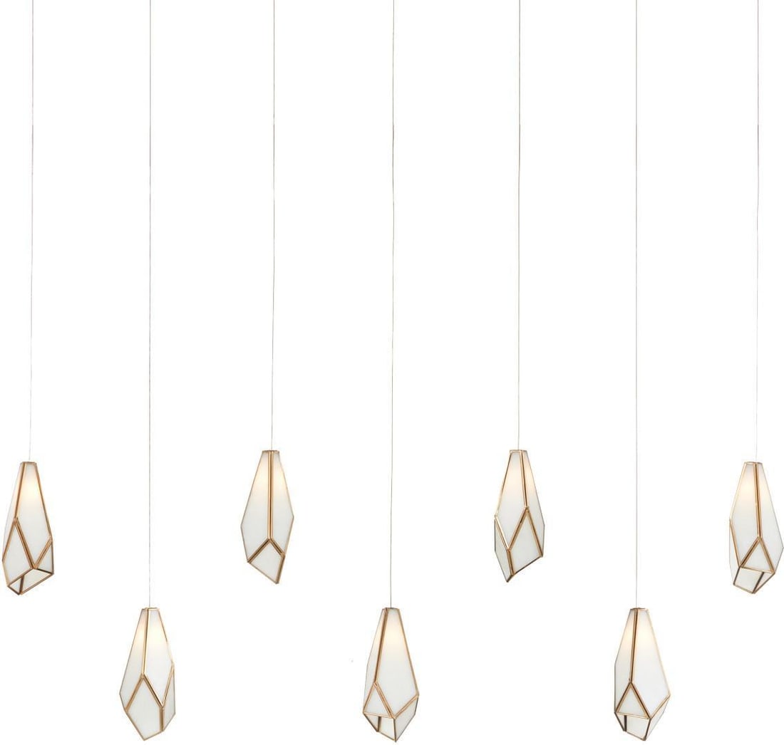 Currey and Company Antique Style 7-Light Glass Pendant: Currey and Company Antique Style 7-Light Glass Pendant Enhance your space with this elegant multi-drop pendant light from Currey and Company, designed in a charming antique style. Perfect for creating