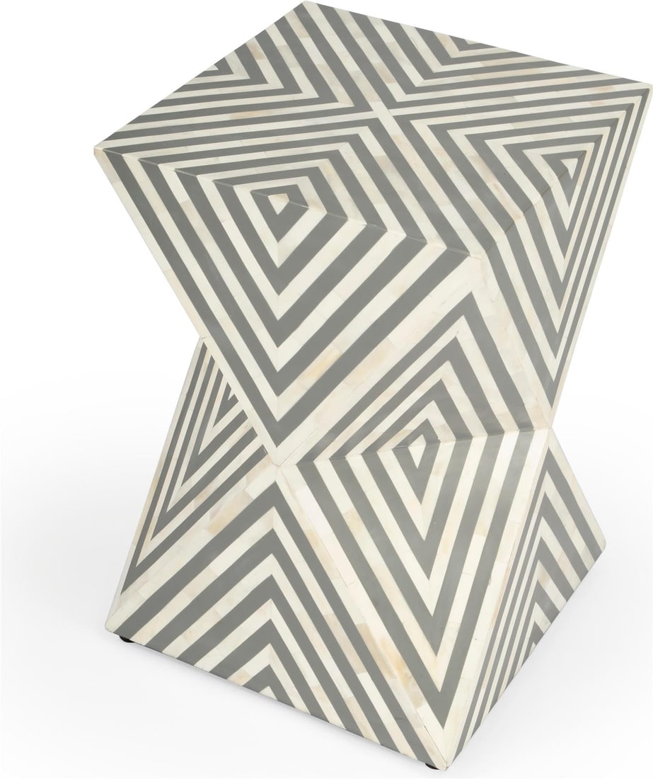 Butler Contemporary Anais Side Table Gray Bone White Finish (1 of 9)