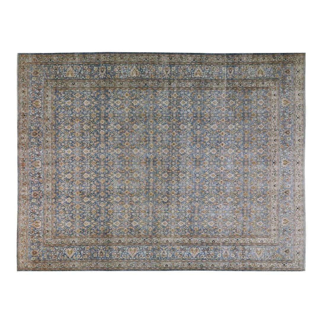 Hand-Knotted Slate Gray Wool Area Rug 8'7" x 11'8": Hand-Knotted Slate Gray Wool Area Rug 8'7" x 11'8" This vintage wool rug is hand-knotted using traditional techniques, combining enduring craftsmanship with a modern design sensibility. Its soft, dura
