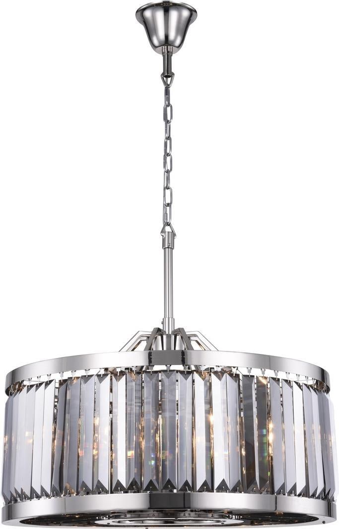 Chelsea Pendant Light by Elegant Lighting with Crystal Finish: Chelsea Pendant Light by Elegant Lighting with Crystal Finish Illuminate your space with the stunning Chelsea Pendant Light, featuring an exquisite design that combines polished nickel silver shade wi