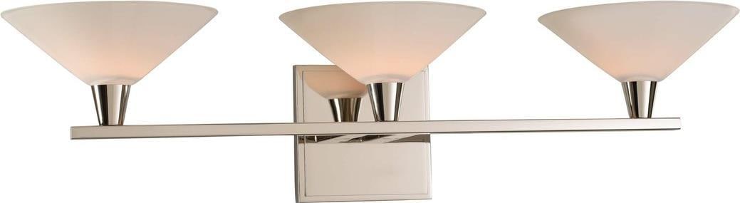 Kalco Galvaston 3-Light Bath Fixture Polished Nickel Dimmable: Kalco Galvaston 3-Light Bath Fixture Polished Nickel Dimmable Introducing the Modern Elegance Galvaston Bath Fixture, a stunning addition to your bathroom that combines style and functionality. This f