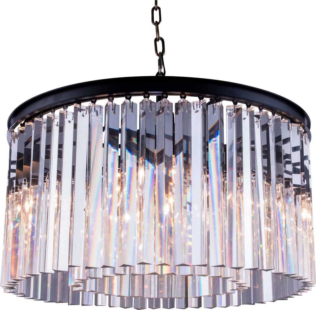 Elegant Lighting Sydney Mocha Crystal Pendant Lamp 8 Bulb UL-Listed: Elegant Lighting Sydney Mocha Crystal Pendant Lamp 8 Bulb UL-Listed Illuminate your space with this exquisite Mocha Crystal Pendant by Elegant Lighting, designed in an antique or vintage style. This s