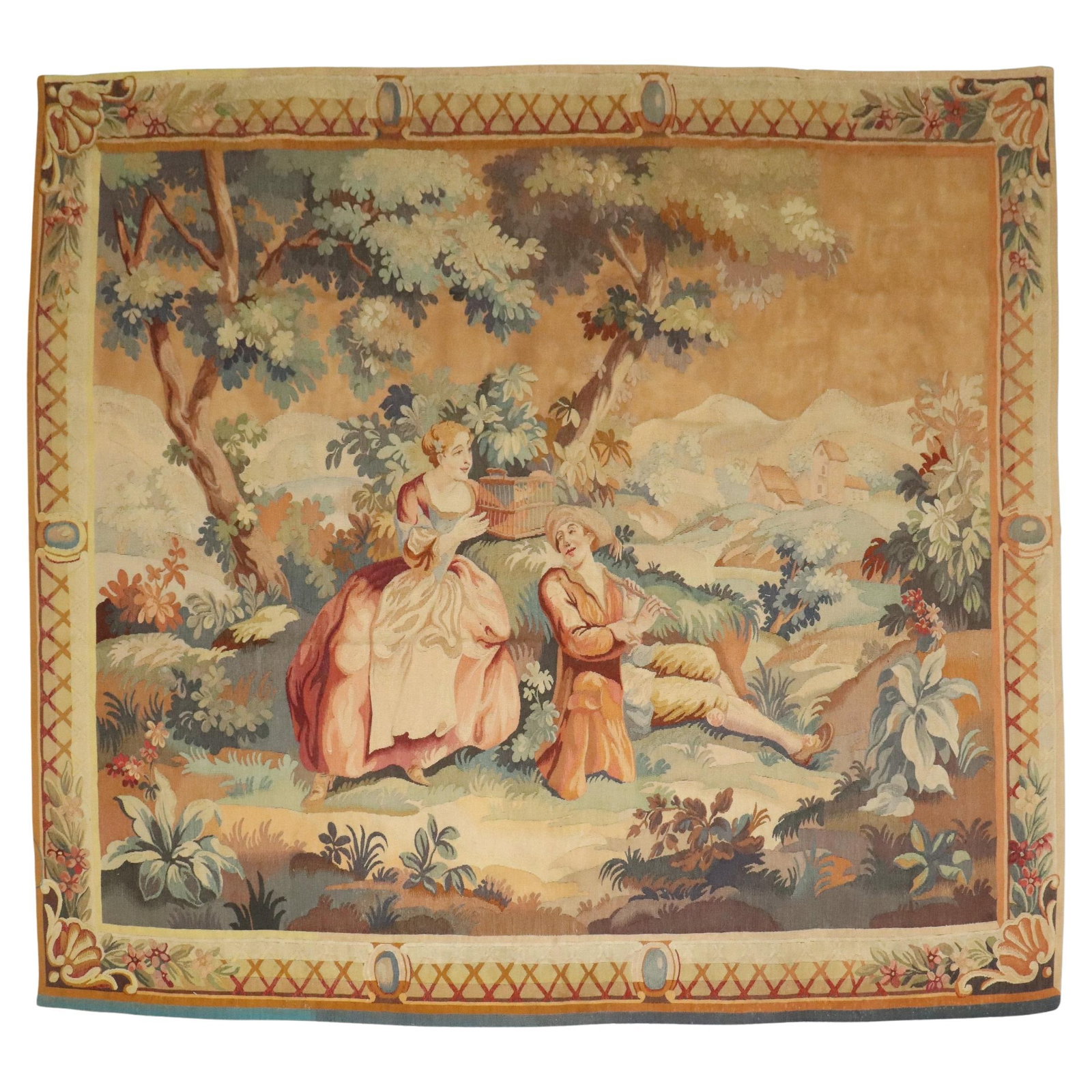 Zabihi Collection Late 19th Century Hand-Woven French Tapestry: Zabihi Collection Late 19th Century Hand-Woven French Tapestry Discover the beauty of the Zabihi Collection with this exquisite late 19th-century French tapestry. This hand-woven piece showcases the e