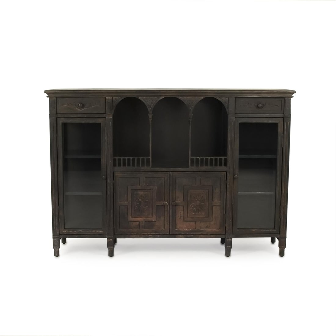 Zentique Esme Metal Buffet Sideboard Cabinet 40.5H 59W 15D: Zentique Esme Metal Buffet Sideboard Cabinet 40.5H 59W 15D Introducing the Elegant Esme Metal Sideboard Cabinet, a stylish addition to your home decor. This buffet features a sleek metal construction,