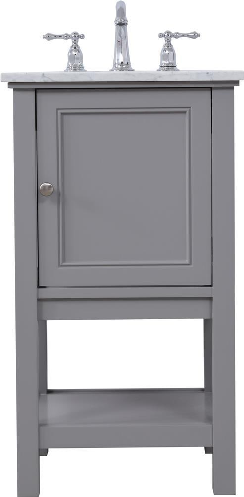 Elegant Lighting Gray Solid Wood Bathroom Vanity Brushed Nickel Finish: Elegant Lighting Gray Solid Wood Bathroom Vanity Brushed Nickel Finish Transform your bathroom with this Elegant Lighting Gray Bathroom Vanity, crafted from solid wood for durability and style. Featur