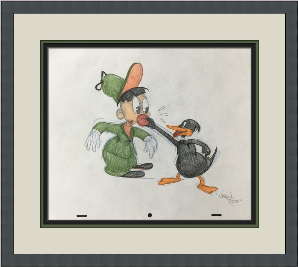 Virgil Ross Signed Framed Model Sheet Daffy Duck Elmer Fudd Original Artwork (1 of 6)