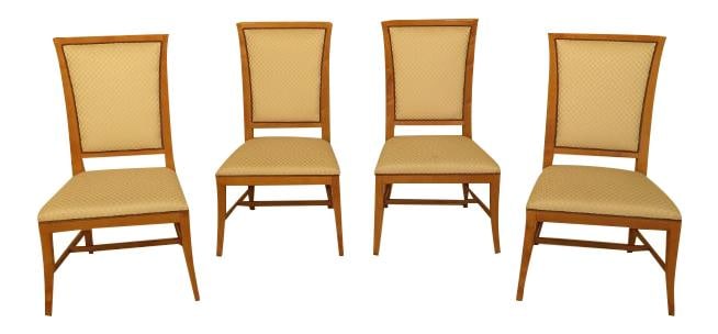 Set of 4 Baker Modern Upholstered Dining Chairs Maple Frames Brown: Set of 4 Baker Modern Upholstered Dining Chairs Maple Frames Brown Enhance your dining experience with this elegant set of four Baker Modern Design Upholstered Dining Room Chairs. With a sleek modern 
