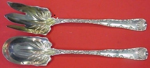 Sterling Silver Wave Edge Two-Piece Salad Serving Set 10 1/4 Inch: Sterling Silver Wave Edge Two-Piece Salad Serving Set 10 1/4 Inch This sterling silver salad serving set features the elegant Wave Edge pattern by Tiffany & Co. Crafted in the United States between 18