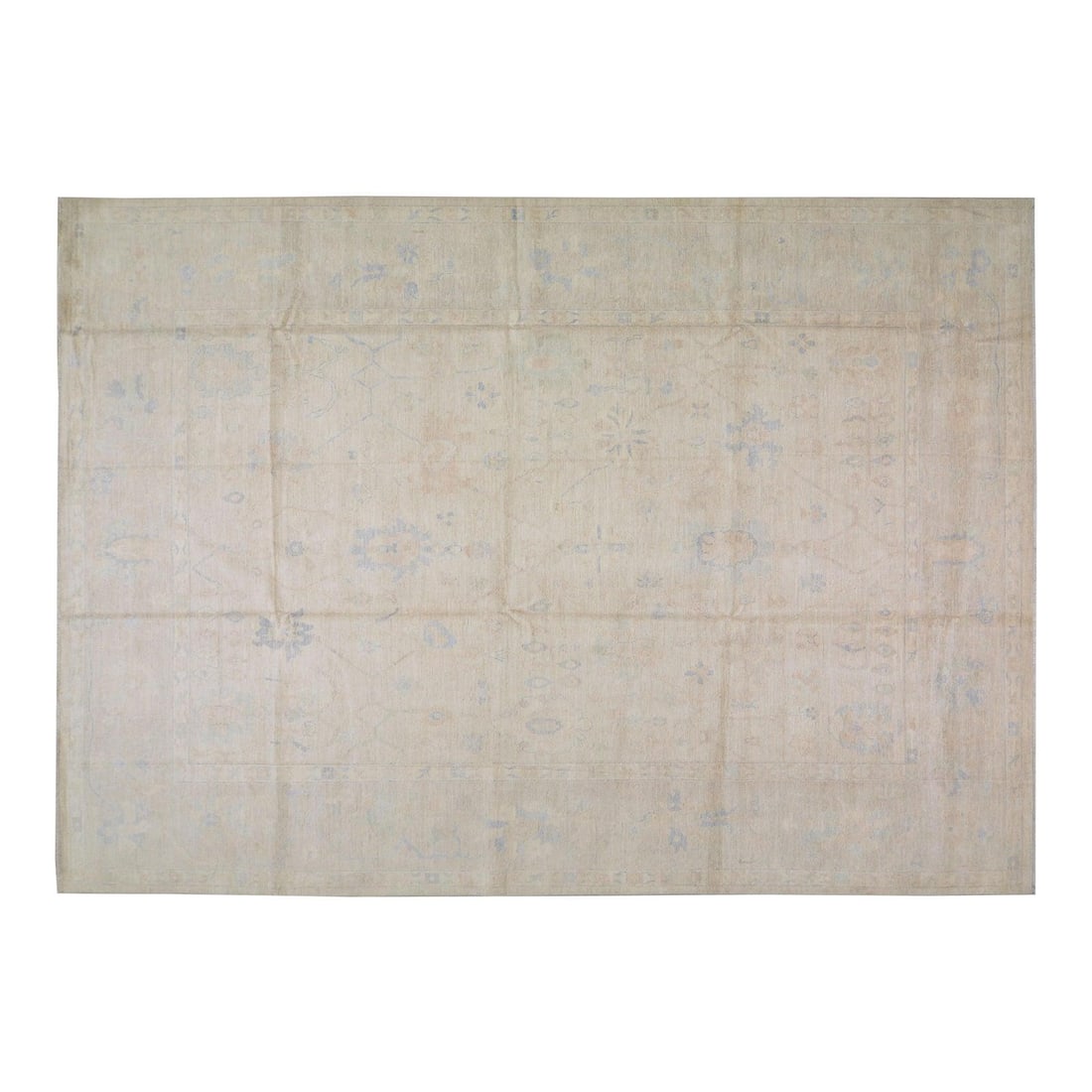 Handmade Wool Oushak Area Rug 12'x13'10 Tan Turkish Carpet: Handmade Wool Oushak Area Rug 12'x13'10 Tan Turkish Carpet This Turkish Oushak rug is hand-knotted from wool using traditional techniques, offering a blend of timeless craftsmanship and modern design.