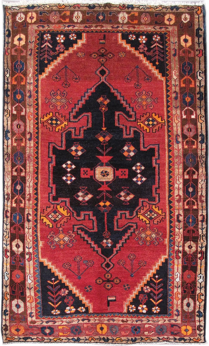 Handcrafted 4.6 x 7.6 Red Persian Zanjan Area Rug from Iran: Handcrafted 4.6 x 7.6 Red Persian Zanjan Area Rug from Iran Free continental US Shipping Enhance your living space with this exquisite 4.6 x 7.6 Red Persian Zanjan Rug, handcrafted by skilled Persian 