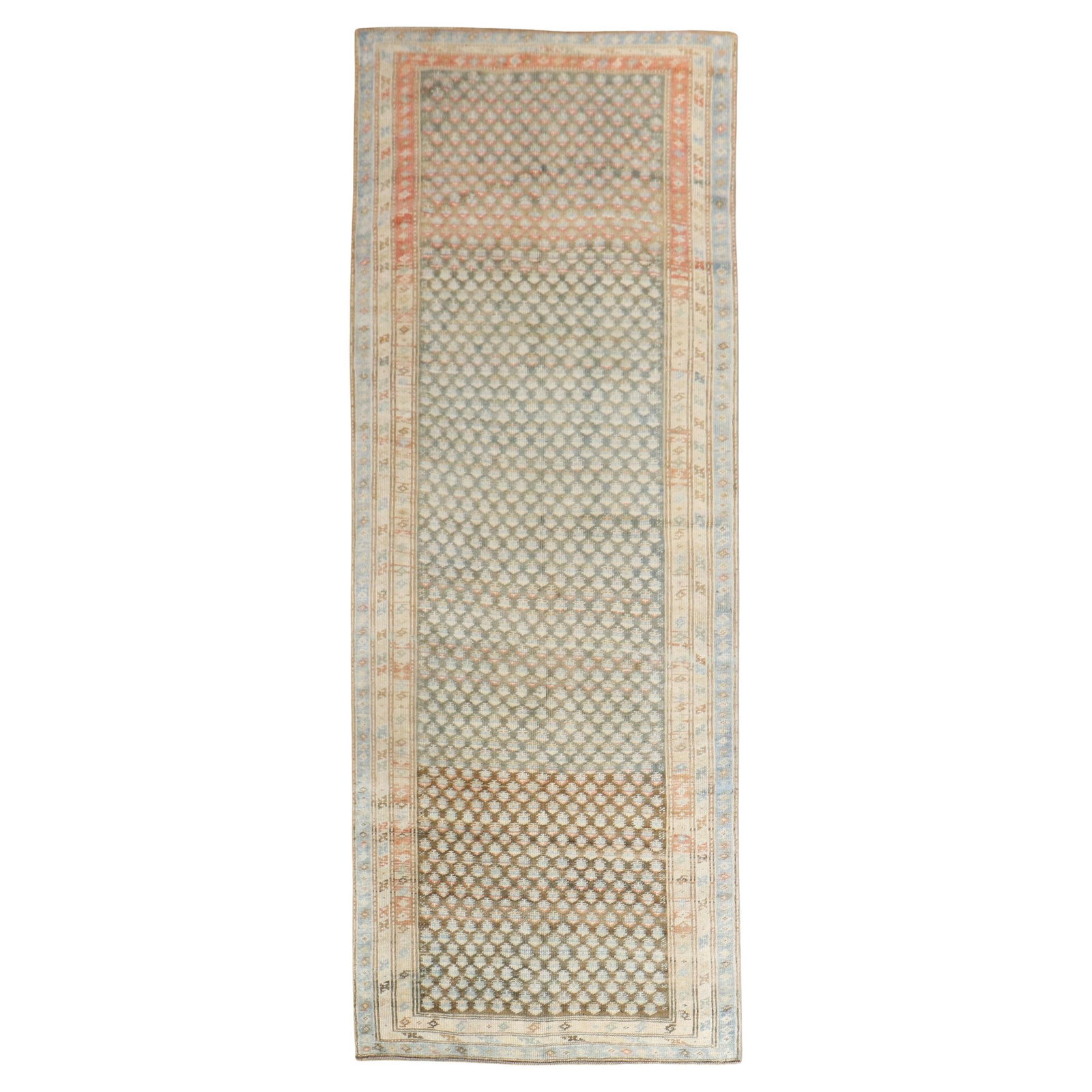 Antique Persian Seraband Runner Wool Hand-Knotted 45 x 118 in: Antique Persian Seraband Runner Wool Hand-Knotted 45 x 118 in Discover this exquisite antique Persian Seraband runner, a stunning piece from the Zabihi Collection. This hand-knotted rug, crafted from 