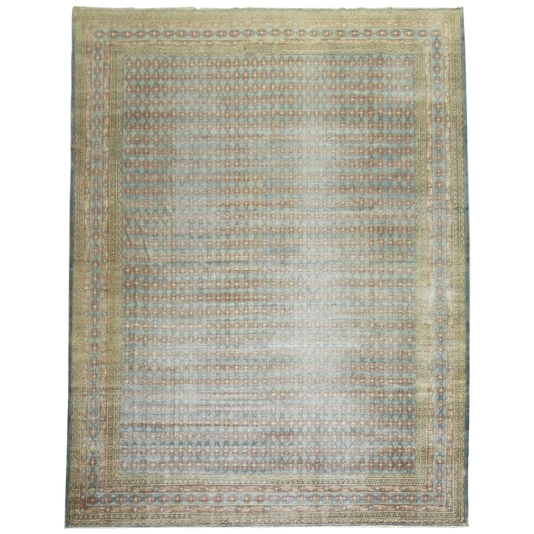 Late 19th Century Persian Tabriz Hand-Knotted Wool Carpet 9'9'' x 12'7'': Late 19th Century Persian Tabriz Hand-Knotted Wool Carpet 9'9'' x 12'7'' Experience the elegance of the Zabihi Collection Persian Tabriz Carpet, a stunning late 19th-century piece. This large room-siz