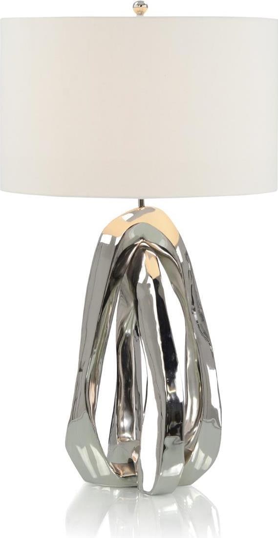 John-Richard Handmade Amorphic Nickel Table Lamp UL-Listed: John-Richard Handmade Amorphic Nickel Table Lamp UL-Listed Illuminate your space with this exquisite Handmade Amorphic Nickel Table Lamp, crafted with attention to detail. Standing at a height of 34.5