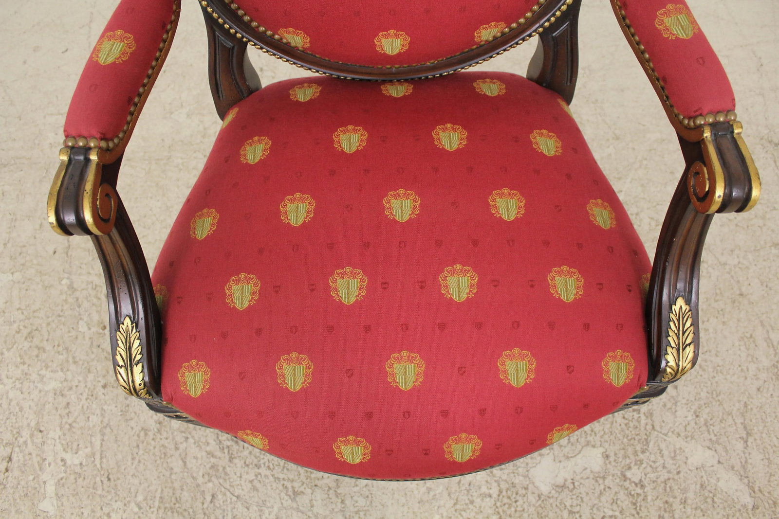 Pair of Ej Victor French Louis XVI Medallion Back Armchairs in Mahogany - 8