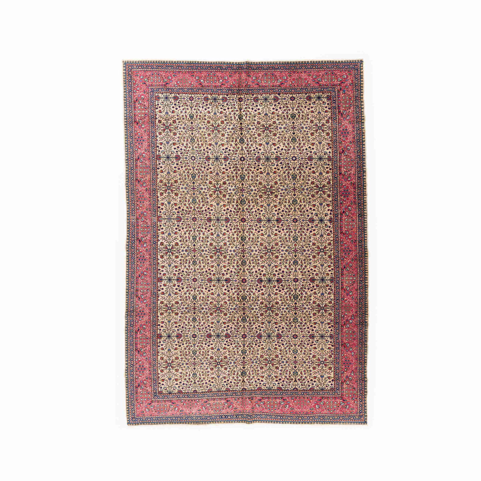 Handmade Kayseri Wool on Cotton Carpet 88.6 x 133.9 Inches: Handmade Kayseri Wool on Cotton Carpet 88.6 x 133.9 Inches Experience the charm of traditional craftsmanship with this Authentic Handmade Kayseri Carpet. Crafted from high-quality wool on cotton, this