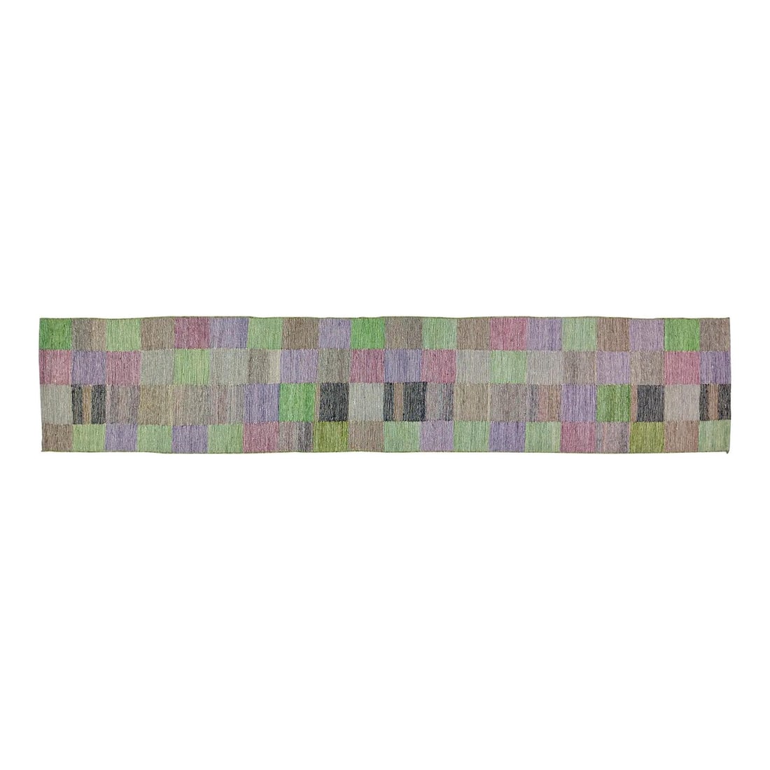 2'1 x 11'5 Wool Flatweave Runner Modern Afghan Design (1 of 5)