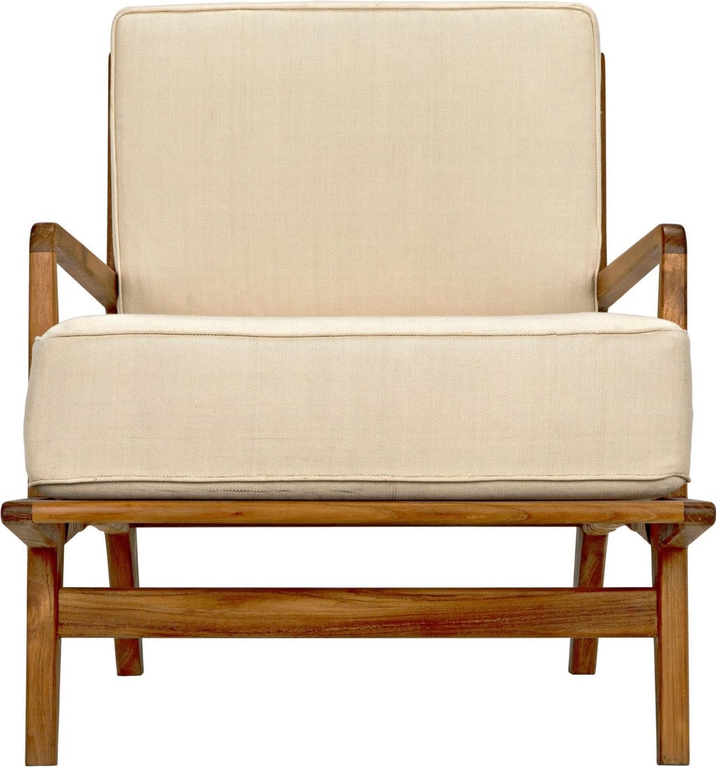 Noir Allister Chair Teak Rattan Clear Coat Off-White Asian Modern: Noir Allister Chair Teak Rattan Clear Coat Off-White Asian Modern Elevate your living space with the Stylish Allister Chair, a perfect blend of elegance and comfort. This chair features a durable teak